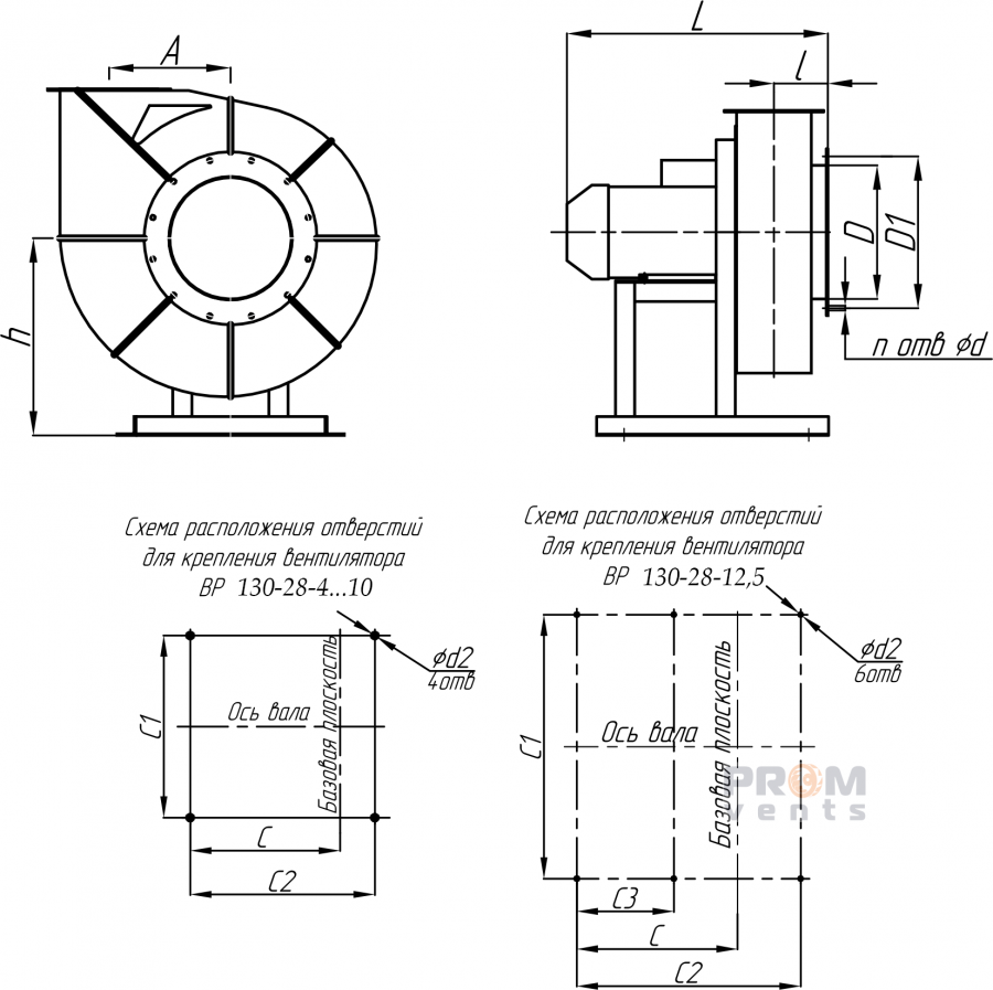 Вентиляторы радиальные схема